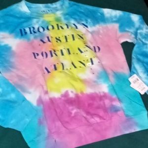 Tie-dye city name sweater